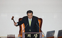 여야 ‘4+1’ 예산안 국회 본회의 통과…한국당 “文의장 사퇴하라” 격한 항의