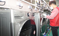 [포토] 창원서 생산 중인 국내 최대용량 ‘LG 트롬 세탁기 씽큐’