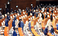 [포토] 본회의 산회, 회의장 나서는 여당 의원들