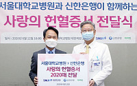 신한은행, 임직원 헌혈증서 2020매 서울대 병원에 전달