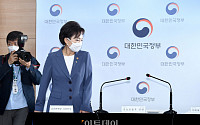 [포토] 브리핑룸 들어서는 김현미 장관