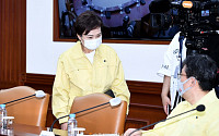 [포토] 코로나19 중대본회의 참석하는 김현미 장관