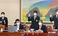 [포토] 선서하는 금감원 국정감사 증인들