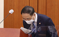 [포토] 홍남기 부총리 '대주주 논란' 사의 표명
