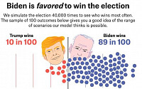 [2020 미국의 선택] 파이브서티에이트, 최종 대선 예측…“바이든, 선거인단 350명 확보 전망”