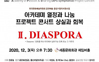 아카데미 열정과 나눔, 프로젝트 콘서트 &lt;디아스포라&gt; 12월 3일 개최