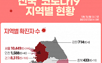 [코로나19 지역별 현황] 서울 1만449명·경기 8315명·대구 7271명·검역 2215명·경북 1777명·인천 1588명 순