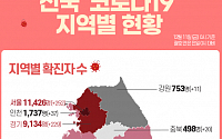 [코로나19 지역별 현황] 서울 1만1426명·경기 9134명·대구 7286명·검역 2247명·경북 1797명·인천 1737명 순