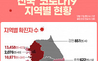 [코로나19 지역별 현황] 서울 1만3458명·경기 1만871명·대구 7432명·검역 2311명·인천 2076명·경북 1902명 순