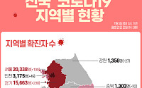 [코로나19 지역별 현황] 서울 2만338명·경기 1만5663명·대구 7956명·인천 3175명·경북 2531명·검역소 2497명 순