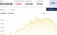비트코인 가격 하루 새 11% 폭락...가상화폐 시총도 1700억 달러 증발
