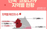 [코로나19 지역별 현황] 서울 2만2056명·경기 1만7605명·대구 8098명·인천 3456명·경북 2718명·검역소 2579명 순