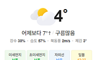 [오늘의 날씨] 대체로 흐리고 곳곳에 비