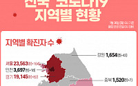 [코로나19 지역별 현황] 서울 2만3563명·경기 1만9145명·대구 8263명·인천 3697명·경북 2882명·검역 2670명 순