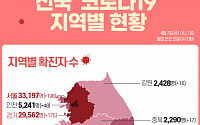 [코로나19 지역별 현황] 서울 3만3197명·경기 2만9562명·대구 9031명·인천 5241명·부산 4140명 순