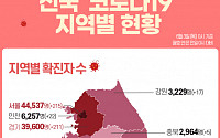 [코로나19 지역별 현황] 서울 4만4537명·경기 3만9600명·대구 1만71명·인천 6257명·부산 5749명 순