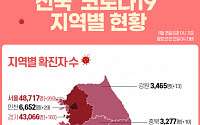 [코로나19 지역별 현황] 서울 4만8717명·경기 4만3066명·대구 1만553명·인천 6652명·부산 6117명 순