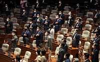 [포토] 정기국회 개회식, 국민의례하는 의원들
