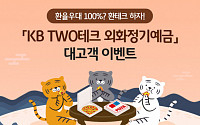 KB국민은행, 'KB TWO테크 외화정기예금 환율 우대 100% 이벤트' 실시