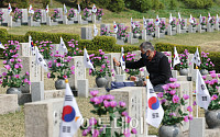 [포토] '묘비 어루만지며'