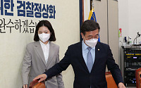 [포토] 민주당 비대위회의 참석하는 윤호중-박지현 위원장
