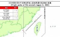 펠로시 대만 방문에...중국 군용기 22대, 대만해협 중간선 넘어