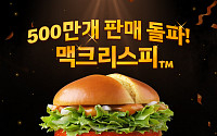맥도날드, ‘맥크리스피 버거’ 500만 개 판매 돌파…2초에 1개씩 팔려