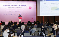 [포토] 2022 대한민국 여성 금융인 국제 콘퍼런스, 강석훈 회장 특별연설