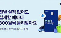 케이뱅크, 매달 최대 15만원 혜택…'MY 체크카드’ 출시