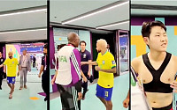 [카타르 월드컵] ‘캡틴’ 네이마르, 이강인 콕 찍어 유니폼 교환…막내는 치명적 윙크로 화답