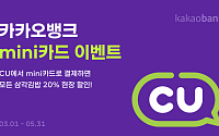 카카오뱅크, 'mini카드'로 삼각김밥 결제하면 20% 할인
