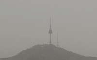[포토] '미세먼지에 뿌옇게 보이는 남산타워'