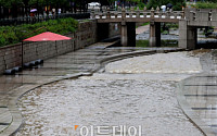 서울 지하철 1호선, 집중호우로 한때 15분 운행 중단…도로 곳곳 침수