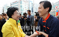 [포토]김효석 후보 지지호소하는 한명숙 대표