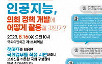 16일, 국회서 ‘입법 분야 AI 활용 가능성’ 논의 세미나 개최