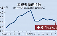일본 7월 소비자물가 3.1% 상승…11개월째 3% 웃돌아