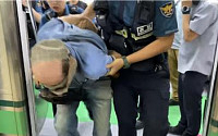 서울 지하철 2호선 쇠붙이 난동 남성 경찰 체포