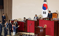 [포토] 김진표 국회의장 향해 항의하는 민주당 의원들