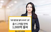 KB자산운용 ‘KB 법인용 달러 MMMF 1호’ 설정액 1000억 돌파