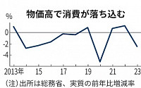 일본, 지난해 소비지출 전년 대비 2.6%↓…3년 만에 마이너스 기록