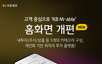 KB증권, 고객 중심 'KB M-able' 홈 화면 개편...“최적 투자 플랫폼 제공”