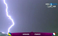 [유로2012]우크라이나-프랑스, 악천우로 55분간 경기 중단