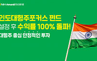 NH아문디 ‘인도 대형주 포커스 펀드’ 수익률 100% 돌파