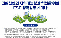 건설산업연구원, ESG 세미나 개최… “건설업 지속가능성 높여야”