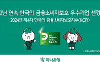 하나은행, 2년 연속 KCPI 금융소비자보호 우수기업 선정