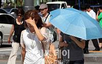 [포토]서울 폭염주의보, '손으로 가릴 수 없는 뜨거움'