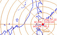 일본 지진, 훗카이도 해역서 7.3 규모... 쓰나미 피해는 없어