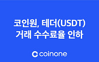 코인원, 12일까지 테더 거래 수수료율 인하⋯랭킹전 이벤트도 진행