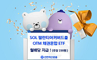 신한운용 'SOL 팔란티어 커버드콜OTM 채권혼합' 월배당 지급 커버드콜 ETF 중 최대…주당 230원