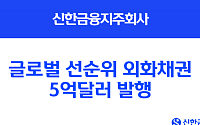 신한금융, 글로벌 선순위 외화채권 5억 달러 발행